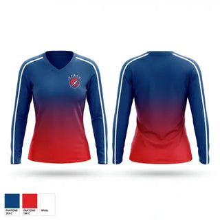 Womens Long Sleeve Vneck Shirt, Fast Break Basketball, Men's Basketball, Teamtime, Team time, sublimation, custom sports apparel, team uniforms, spirit wear, spiritwear, sports uniforms, custom shirts, team store, custom team store, fundraiser sports, apparel fundraiser