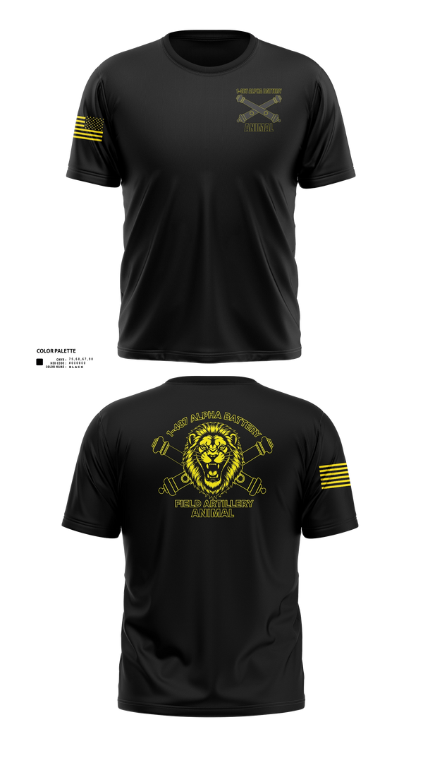 Old School Cotton Feel Shirt, 1-487 Alpha Battery Field Artillery, National Guard, Teamtime, Team time, sublimation, custom sports apparel, team uniforms, spirit wear, spiritwear, sports uniforms, custom shirts, team store, custom team store, fundraiser sports, apparel fundraiser