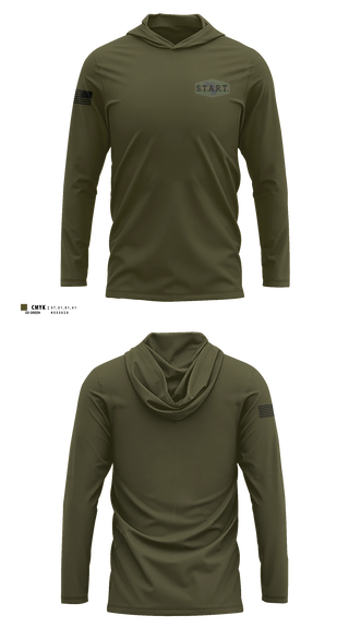 Long Sleeve hooded sunshirt, S.T.A.R.T, Police, Teamtime, Team time, sublimation, custom sports apparel, team uniforms, spirit wear, spiritwear, sports uniforms, custom shirts, team store, custom team store, fundraiser sports, apparel fundraiser