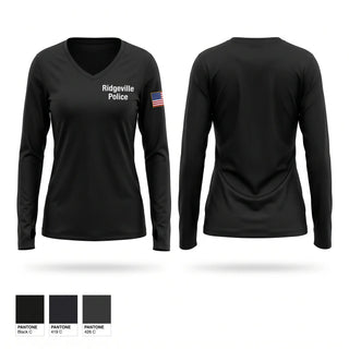 Womens Long Sleeve Vneck Shirt, Ridgeville Police, Police, Teamtime, Team time, sublimation, custom sports apparel, team uniforms, spirit wear, spiritwear, sports uniforms, custom shirts, team store, custom team store, fundraiser sports, apparel fundraiser