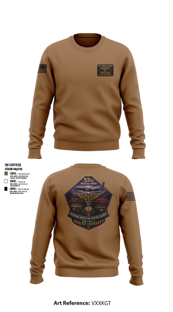 Crew Neck Sweatshirt, 52 MDG, Air Force, Teamtime, Team time, sublimation, custom sports apparel, team uniforms, spirit wear, spiritwear, sports uniforms, custom shirts, team store, custom team store, fundraiser sports, apparel fundraiser