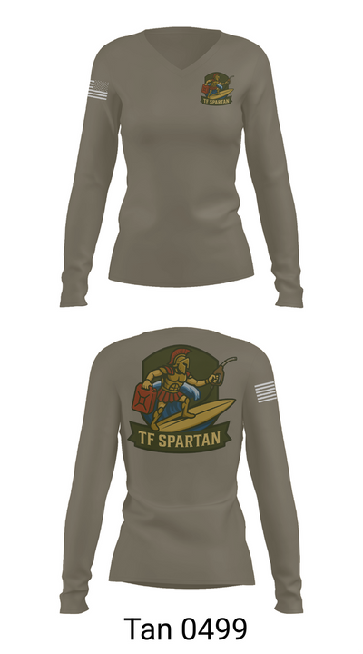 Task Force Spartan 82789422 Women's Long Sleeve V-neck Shirt - 77