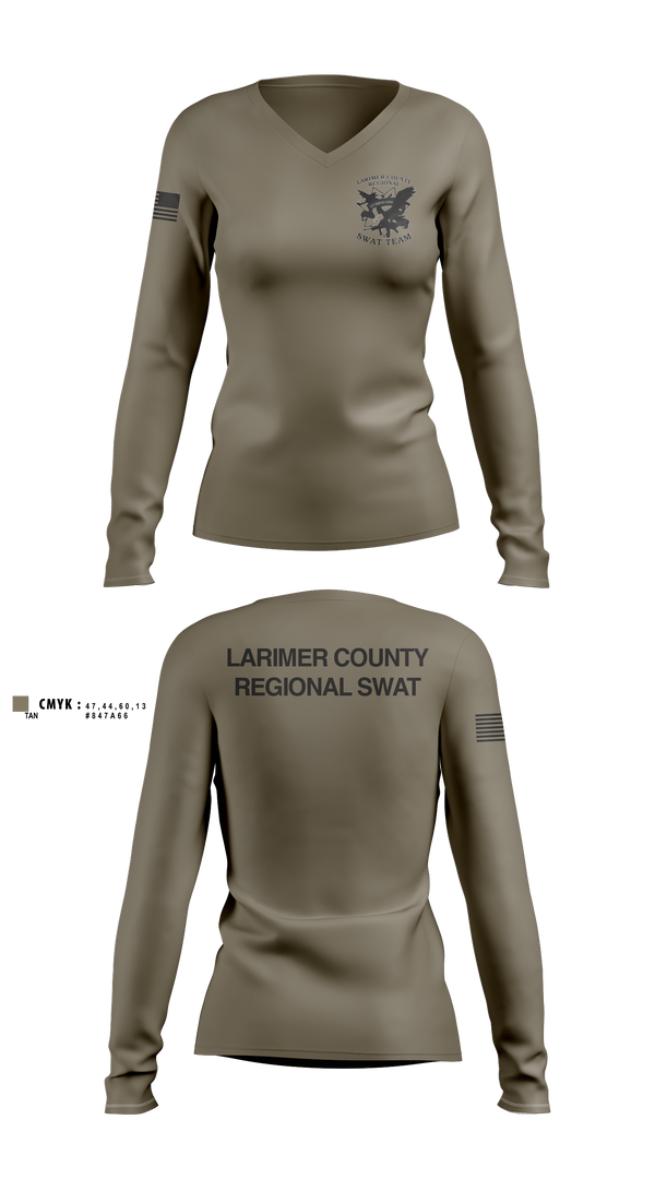 Womens Long Sleeve Vneck Shirt, LCSO -SWAT, Police, Teamtime, Team time, sublimation, custom sports apparel, team uniforms, spirit wear, spiritwear, sports uniforms, custom shirts, team store, custom team store, fundraiser sports, apparel fundraiser