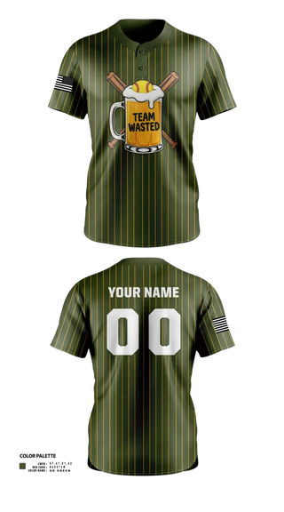 Two Button Softball Jersey, Team Wasted, Softball, Teamtime, Team time, sublimation, custom sports apparel, team uniforms, spirit wear, spiritwear, sports uniforms, custom shirts, team store, custom team store, fundraiser sports, apparel fundraiser