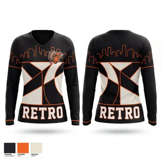 Womens Long Sleeve Vneck Shirt, The Philadelphia Tomahawks, Men's Basketball, Teamtime, Team time, sublimation, custom sports apparel, team uniforms, spirit wear, spiritwear, sports uniforms, custom shirts, team store, custom team store, fundraiser sports, apparel fundraiser