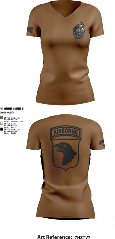 2nd Flt Platoon, B/101 Avn Regt, 101st ABN DIV 10364958 Women's Short Sleeve V-neck Shirt - 1