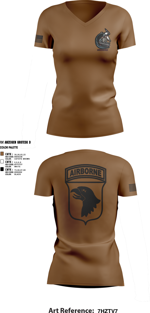 Womens Short Sleeve Vneck Shirt, 2nd Flt Platoon, B/101 Avn Regt, 101st ABN DIV, , Teamtime, Team time, sublimation, custom sports apparel, team uniforms, spirit wear, spiritwear, sports uniforms, custom shirts, team store, custom team store, fundraiser sports, apparel fundraiser