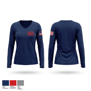 Womens Long Sleeve Vneck Shirt, Atwater Fire Department and Ambulance, EMS/EMT, Teamtime, Team time, sublimation, custom sports apparel, team uniforms, spirit wear, spiritwear, sports uniforms, custom shirts, team store, custom team store, fundraiser sports, apparel fundraiser