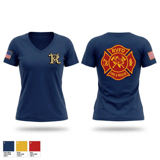 Womens Short Sleeve Vneck Shirt, Runge Volunteer Fire Department, Fire Department, Teamtime, Team time, sublimation, custom sports apparel, team uniforms, spirit wear, spiritwear, sports uniforms, custom shirts, team store, custom team store, fundraiser sports, apparel fundraiser