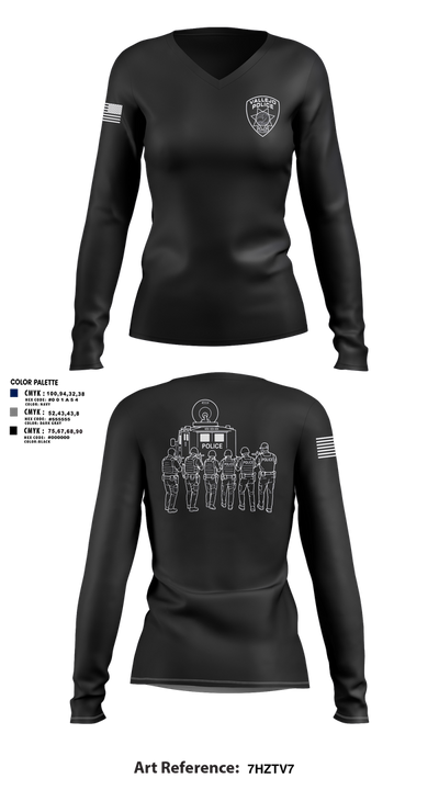 Team 3 37377500 Women's Long Sleeve V-neck Shirt - 3