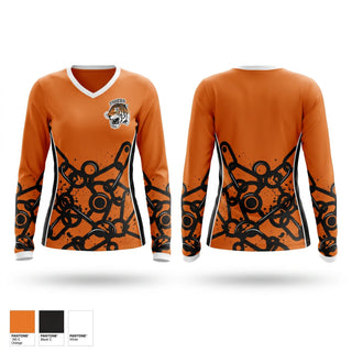 Womens Long Sleeve Vneck Shirt, Stivers School of the Arts Basketball, Women's Basketball, Teamtime, Team time, sublimation, custom sports apparel, team uniforms, spirit wear, spiritwear, sports uniforms, custom shirts, team store, custom team store, fundraiser sports, apparel fundraiser