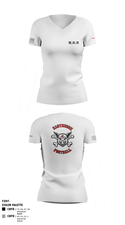 Eastbrook Football 93243823 Women's Short Sleeve V-neck Shirt - 7