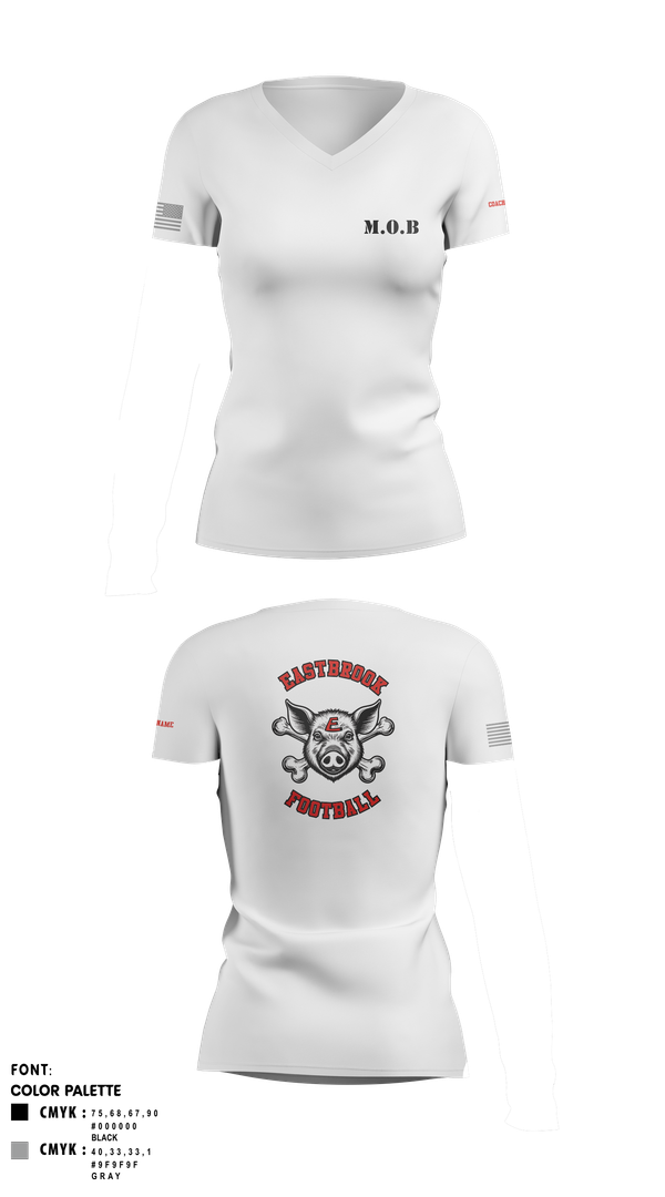 Womens Short Sleeve Vneck Shirt, Eastbrook Football, Army, Teamtime, Team time, sublimation, custom sports apparel, team uniforms, spirit wear, spiritwear, sports uniforms, custom shirts, team store, custom team store, fundraiser sports, apparel fundraiser