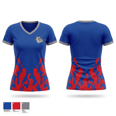 Bulldogs Women's Short Sleeve V-neck Shirt - 1