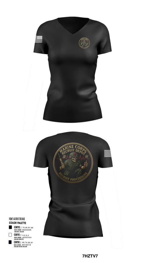 Womens Short Sleeve Vneck Shirt, Recruit Processing, , Teamtime, Team time, sublimation, custom sports apparel, team uniforms, spirit wear, spiritwear, sports uniforms, custom shirts, team store, custom team store, fundraiser sports, apparel fundraiser