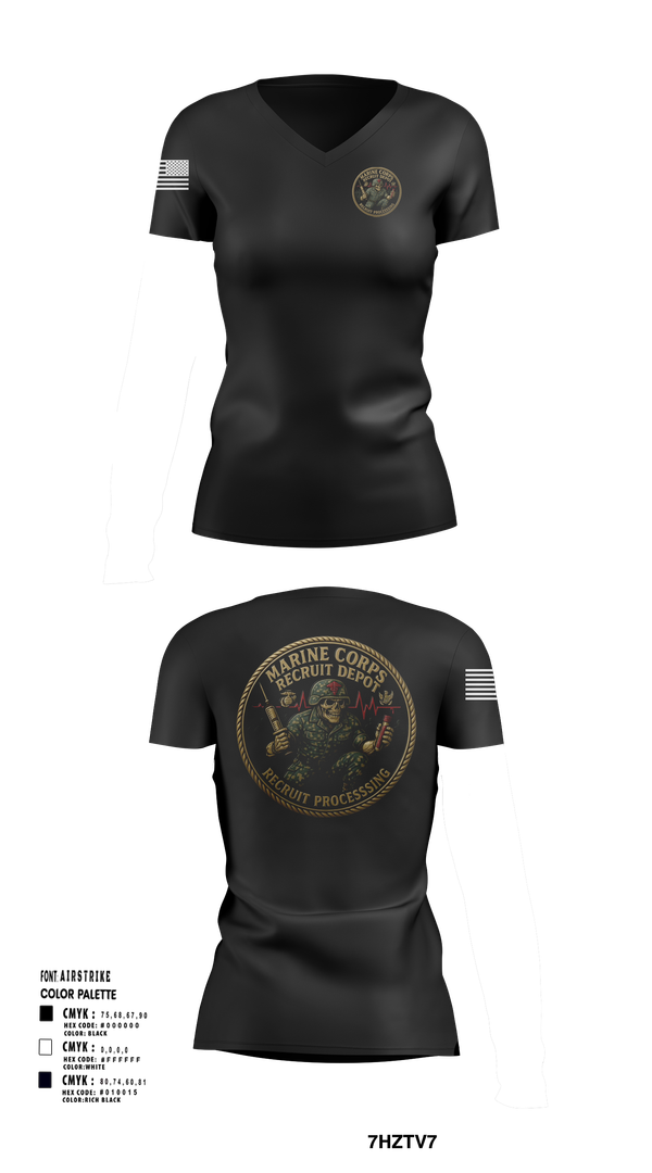 Womens Short Sleeve Vneck Shirt, Recruit Processing, , Teamtime, Team time, sublimation, custom sports apparel, team uniforms, spirit wear, spiritwear, sports uniforms, custom shirts, team store, custom team store, fundraiser sports, apparel fundraiser