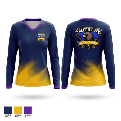 Falcon cove  cross country Women's Long Sleeve V-neck Shirt - 1