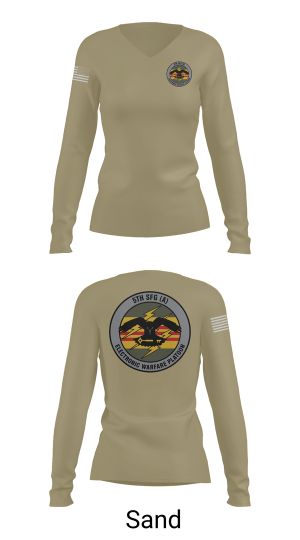 Womens Long Sleeve Vneck Shirt, MICO GSB 5TH GROUP EW PLATOON, , Teamtime, Team time, sublimation, custom sports apparel, team uniforms, spirit wear, spiritwear, sports uniforms, custom shirts, team store, custom team store, fundraiser sports, apparel fundraiser