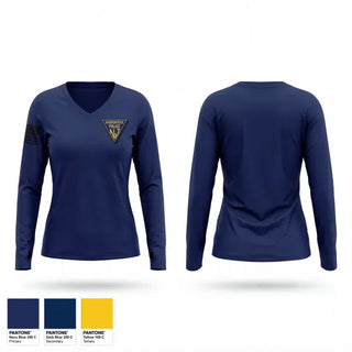 Womens Long Sleeve Vneck Shirt, Haddonfield Police, Police, Teamtime, Team time, sublimation, custom sports apparel, team uniforms, spirit wear, spiritwear, sports uniforms, custom shirts, team store, custom team store, fundraiser sports, apparel fundraiser
