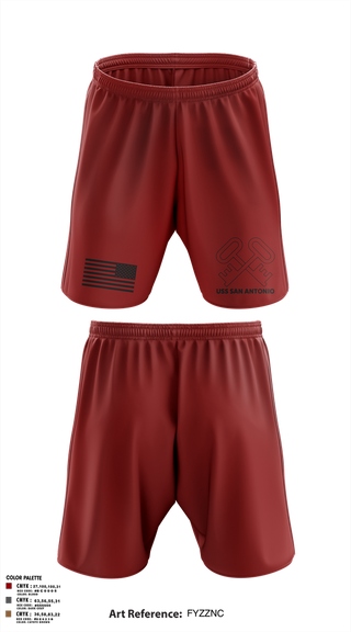 Athletic Shorts With Pockets, Uss San Antonio, Navy, Teamtime, Team time, sublimation, custom sports apparel, team uniforms, spirit wear, spiritwear, sports uniforms, custom shirts, team store, custom team store, fundraiser sports, apparel fundraiser