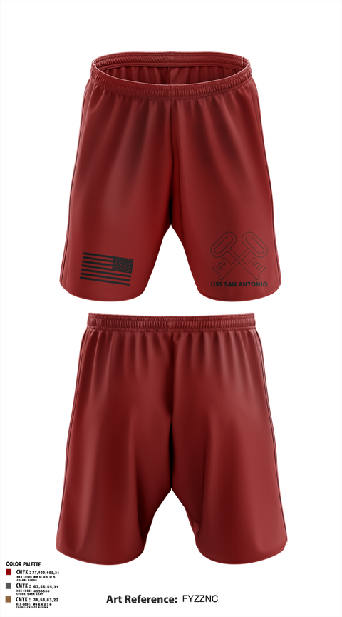 Athletic Shorts With Pockets, Uss San Antonio, Navy, Teamtime, Team time, sublimation, custom sports apparel, team uniforms, spirit wear, spiritwear, sports uniforms, custom shirts, team store, custom team store, fundraiser sports, apparel fundraiser