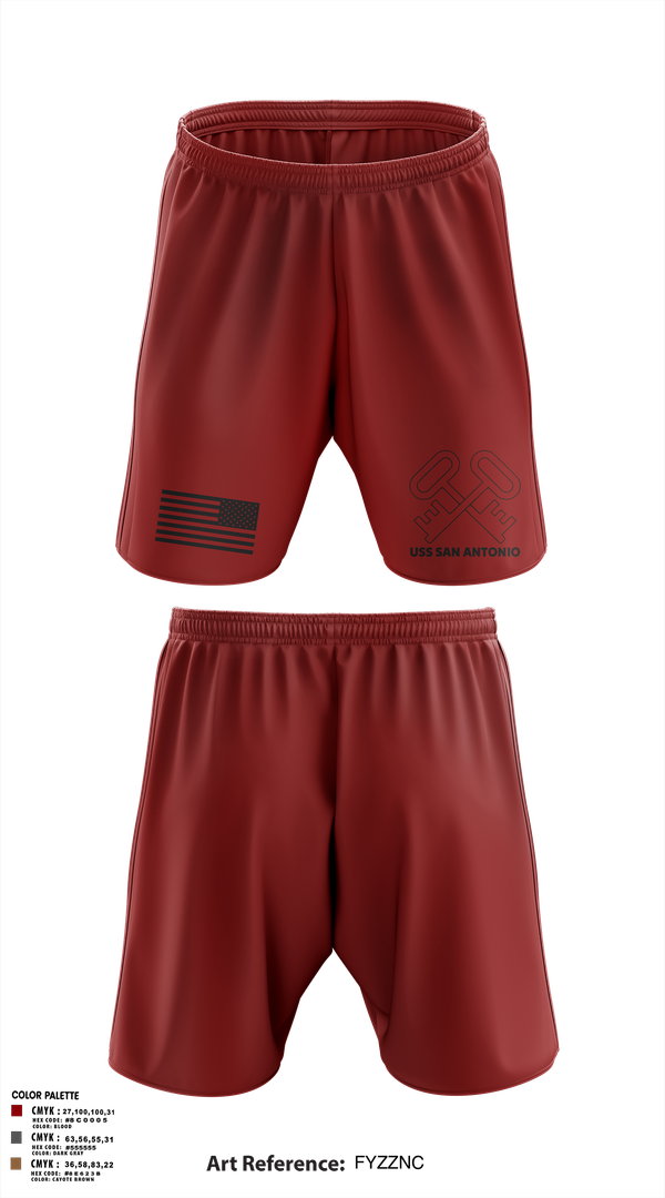 Athletic Shorts With Pockets, Uss San Antonio, Navy, Teamtime, Team time, sublimation, custom sports apparel, team uniforms, spirit wear, spiritwear, sports uniforms, custom shirts, team store, custom team store, fundraiser sports, apparel fundraiser