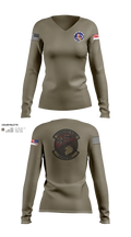 497 COMBAT TRAINING FLIGHT 24076021 Women's Long Sleeve V-neck Shirt - 21