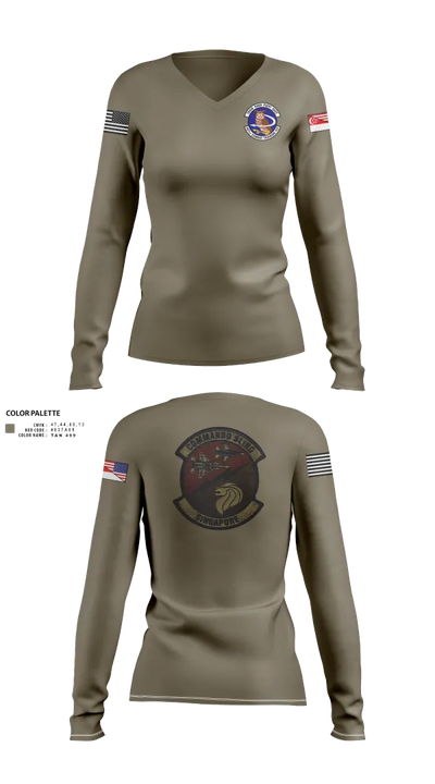 497 COMBAT TRAINING FLIGHT 24076021 Women's Long Sleeve V-neck Shirt - 21