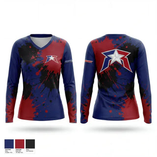 Womens Long Sleeve Vneck Shirt, Master Parks, Wrestling, Teamtime, Team time, sublimation, custom sports apparel, team uniforms, spirit wear, spiritwear, sports uniforms, custom shirts, team store, custom team store, fundraiser sports, apparel fundraiser