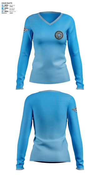 Womens Long Sleeve Vneck Shirt, North Bay Haven Buccaneers, Women's Basketball, Teamtime, Team time, sublimation, custom sports apparel, team uniforms, spirit wear, spiritwear, sports uniforms, custom shirts, team store, custom team store, fundraiser sports, apparel fundraiser