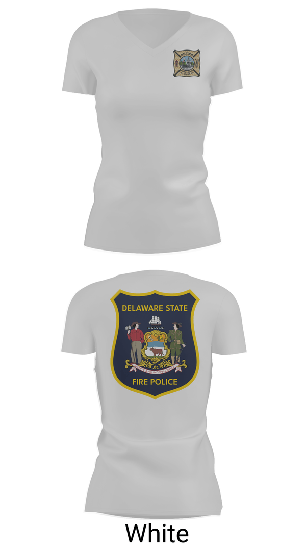Womens Short Sleeve Vneck Shirt, Delaware State Fire Police, Police, Teamtime, Team time, sublimation, custom sports apparel, team uniforms, spirit wear, spiritwear, sports uniforms, custom shirts, team store, custom team store, fundraiser sports, apparel fundraiser