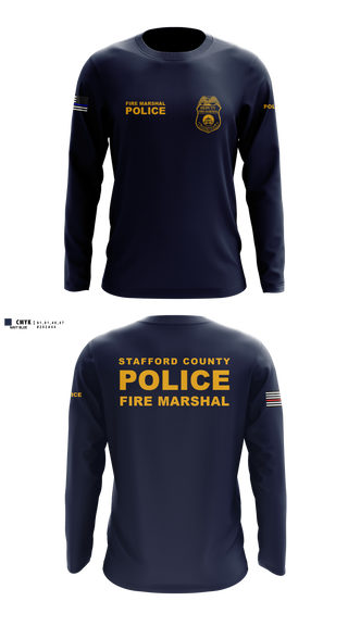 Long Sleeve Performance Shirt, Stafford County Fire Marshal's Office, Police, Teamtime, Team time, sublimation, custom sports apparel, team uniforms, spirit wear, spiritwear, sports uniforms, custom shirts, team store, custom team store, fundraiser sports, apparel fundraiser