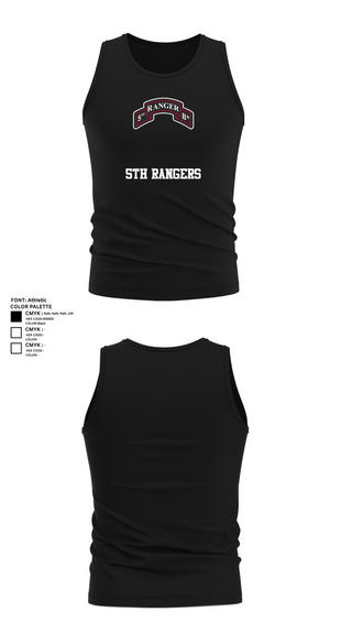 Tank Top, 5th Rangers, , Teamtime, Team time, sublimation, custom sports apparel, team uniforms, spirit wear, spiritwear, sports uniforms, custom shirts, team store, custom team store, fundraiser sports, apparel fundraiser
