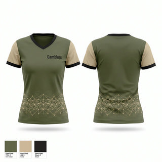 Womens Short Sleeve Vneck Shirt, Gamblers, Ice Hockey, Teamtime, Team time, sublimation, custom sports apparel, team uniforms, spirit wear, spiritwear, sports uniforms, custom shirts, team store, custom team store, fundraiser sports, apparel fundraiser