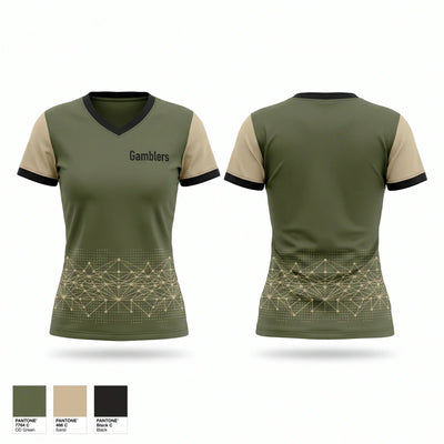 Gamblers Women's Short Sleeve V-neck Shirt - 1