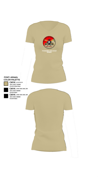 Womens Short Sleeve Vneck Shirt, 7th Squadron, Sixth Cavalry Regiment, , Teamtime, Team time, sublimation, custom sports apparel, team uniforms, spirit wear, spiritwear, sports uniforms, custom shirts, team store, custom team store, fundraiser sports, apparel fundraiser