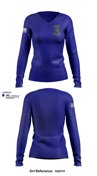 Womens Long Sleeve Vneck Shirt, Stowe Township, Police, Teamtime, Team time, sublimation, custom sports apparel, team uniforms, spirit wear, spiritwear, sports uniforms, custom shirts, team store, custom team store, fundraiser sports, apparel fundraiser