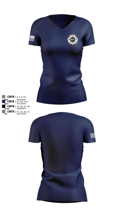Camp dick fire & rescue Women's Short Sleeve V-neck Shirt - 123