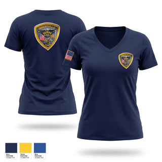 Womens Short Sleeve Vneck Shirt, GENTRYVILLE POLICE DEPARTMENT, Police, Teamtime, Team time, sublimation, custom sports apparel, team uniforms, spirit wear, spiritwear, sports uniforms, custom shirts, team store, custom team store, fundraiser sports, apparel fundraiser