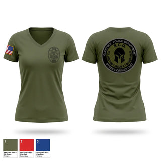 Womens Short Sleeve Vneck Shirt, Glenpool Street Crimes Unit, Police, Teamtime, Team time, sublimation, custom sports apparel, team uniforms, spirit wear, spiritwear, sports uniforms, custom shirts, team store, custom team store, fundraiser sports, apparel fundraiser