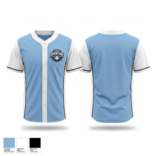 Full Button Baseball Jersey, Indy Showtime, Baseball, Teamtime, Team time, sublimation, custom sports apparel, team uniforms, spirit wear, spiritwear, sports uniforms, custom shirts, team store, custom team store, fundraiser sports, apparel fundraiser