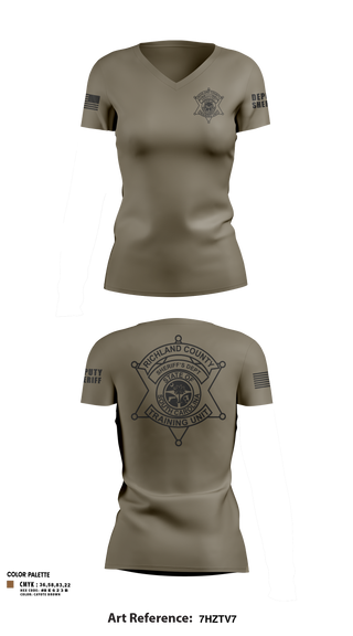 Womens Short Sleeve Vneck Shirt, Richland County Sheriff's Department Training Unit, Police, Teamtime, Team time, sublimation, custom sports apparel, team uniforms, spirit wear, spiritwear, sports uniforms, custom shirts, team store, custom team store, fundraiser sports, apparel fundraiser