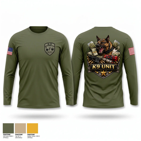 Long Sleeve Performance Shirt, Camp Pendleton PMO K9, Marines, Teamtime, Team time, sublimation, custom sports apparel, team uniforms, spirit wear, spiritwear, sports uniforms, custom shirts, team store, custom team store, fundraiser sports, apparel fundraiser