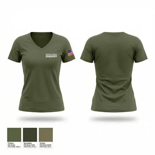 Womens Short Sleeve Vneck Shirt, Turner County Sheriff, Police, Teamtime, Team time, sublimation, custom sports apparel, team uniforms, spirit wear, spiritwear, sports uniforms, custom shirts, team store, custom team store, fundraiser sports, apparel fundraiser