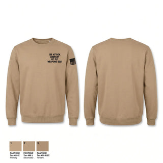 Crew Neck Sweatshirt, 1-32 attack company 1st plt weapons sqd, Army, Teamtime, Team time, sublimation, custom sports apparel, team uniforms, spirit wear, spiritwear, sports uniforms, custom shirts, team store, custom team store, fundraiser sports, apparel fundraiser