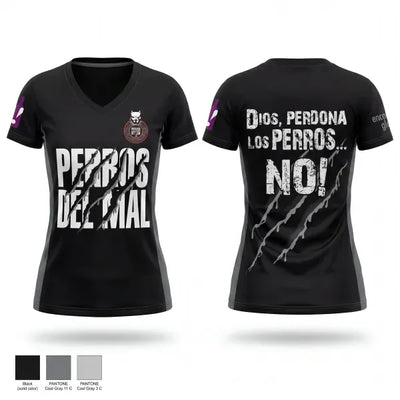 PERROS DEL MAL FC 62682775 Women's Short Sleeve V-neck Shirt - 1