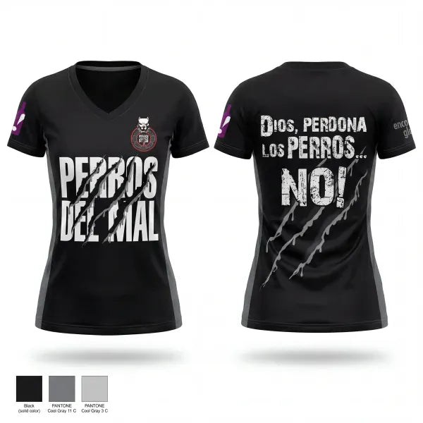 Womens Short Sleeve Vneck Shirt, PERROS DEL MAL FC, Men's Soccer, Teamtime, Team time, sublimation, custom sports apparel, team uniforms, spirit wear, spiritwear, sports uniforms, custom shirts, team store, custom team store, fundraiser sports, apparel fundraiser
