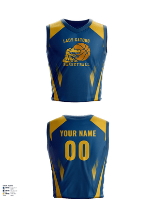 Womens Basketball Jersey, Lady Gators Basketball, Women's Basketball, Teamtime, Team time, sublimation, custom sports apparel, team uniforms, spirit wear, spiritwear, sports uniforms, custom shirts, team store, custom team store, fundraiser sports, apparel fundraiser