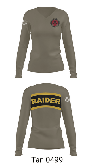 Womens Long Sleeve Vneck Shirt, Dalton Jrotc, Army, Teamtime, Team time, sublimation, custom sports apparel, team uniforms, spirit wear, spiritwear, sports uniforms, custom shirts, team store, custom team store, fundraiser sports, apparel fundraiser