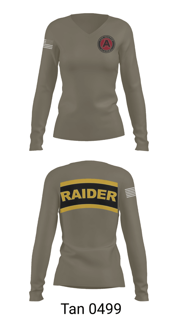 Womens Long Sleeve Vneck Shirt, Dalton Jrotc, Army, Teamtime, Team time, sublimation, custom sports apparel, team uniforms, spirit wear, spiritwear, sports uniforms, custom shirts, team store, custom team store, fundraiser sports, apparel fundraiser